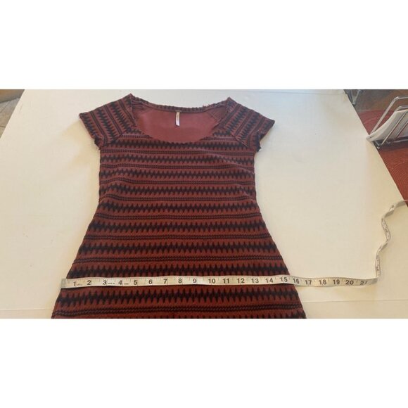 Free People Bodycon Sweater Mini Dress Peplum Ruffled Raw Hem Sz SP - Picture 7 of 9